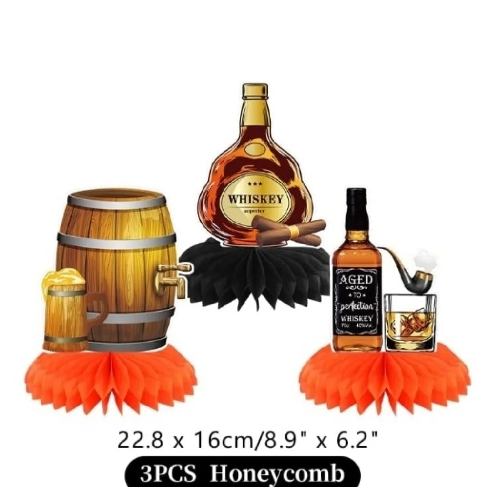 Perfection Whiskey-Themed Birthday Decor - Black and Gold - Picture 5 of 5